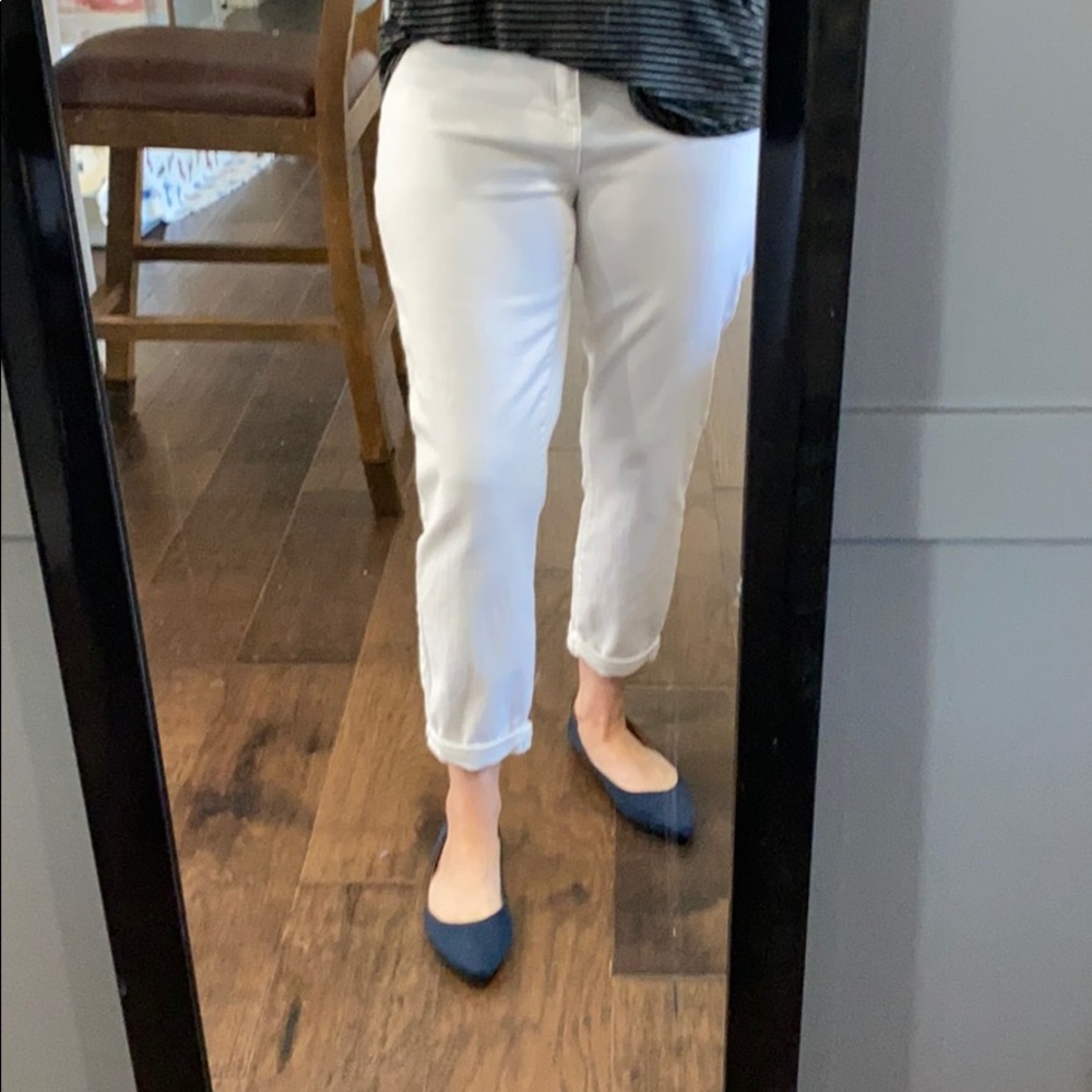 Lila Ryan White Denim Ankle Rolled Jeans